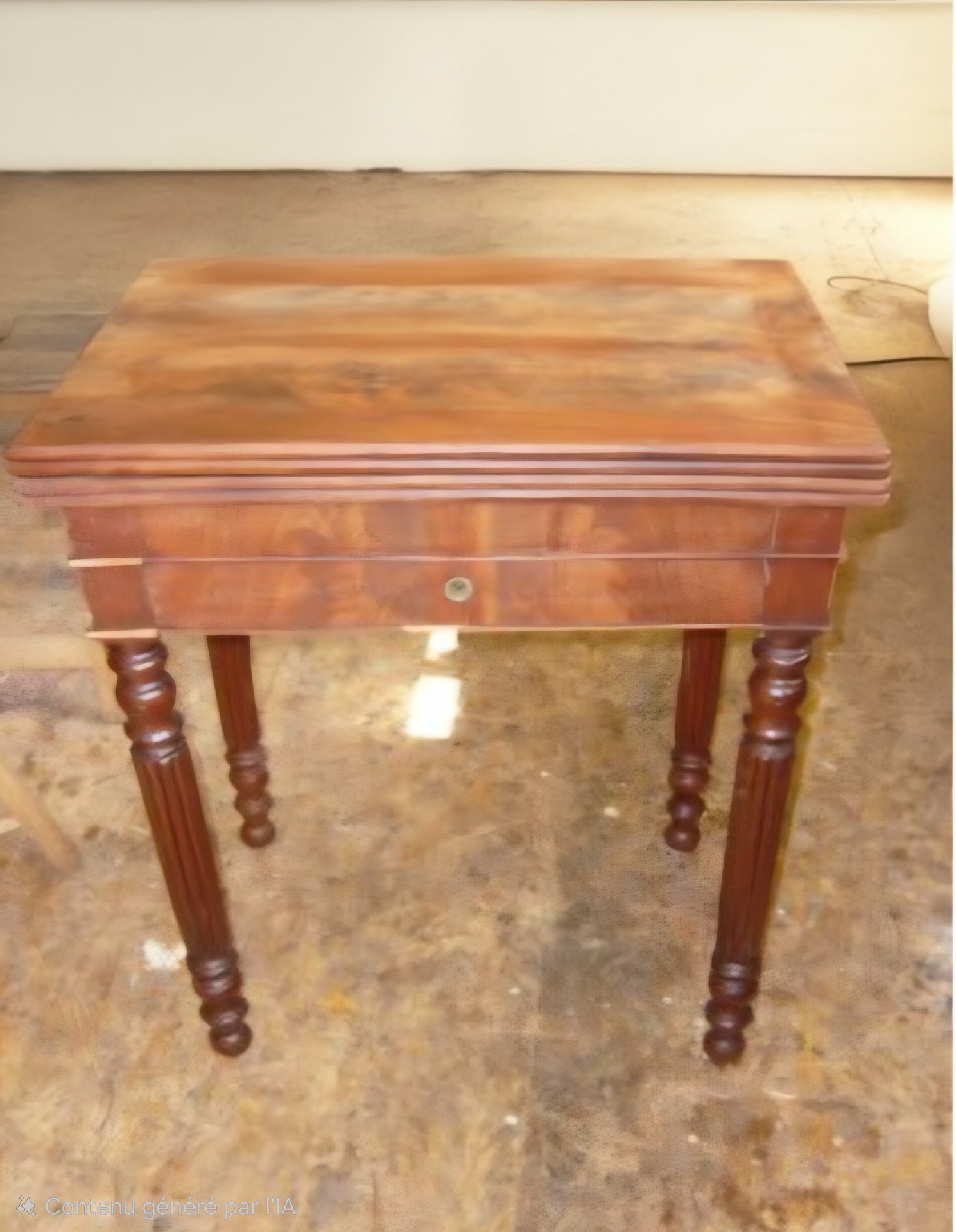 Table à jeux en acajou avant restauration